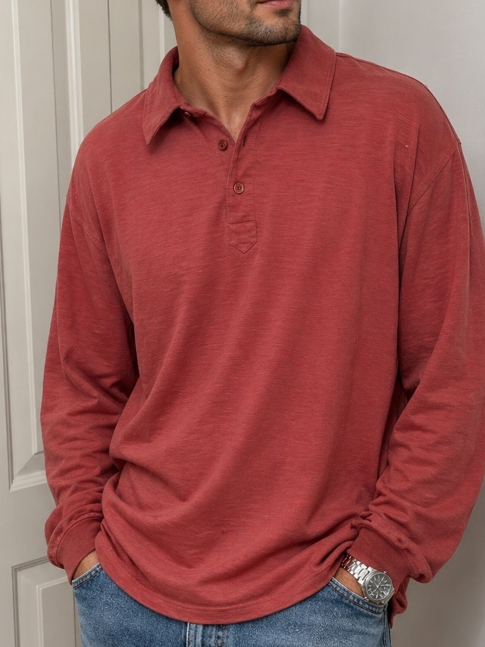 Horny Toad Men's Brick Red Long Sleeve Shirt